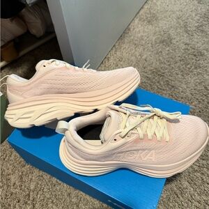 Hoka (cosmic pearl) pink running shoes